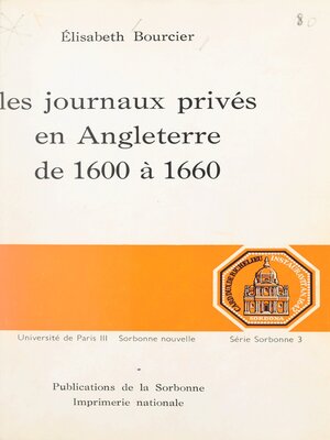 cover image of Les journaux privés en Angleterre, de 1600 à 1660
